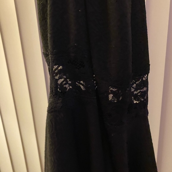 Wild Daisy Fairycore Goth Grunge Whimsigoth Black Lace Embossed Skater Dress - Picture 3 of 10